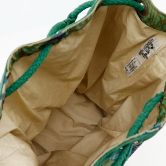 HERMES One Belt Shoulder Bag Botanical Pattern Bird Pattern vintage Green - Picture 5 of 15